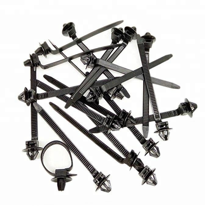 50PCS 92mmx5mm Nylon Cable Tie Wrap Cable Fixed Fasteners Clips Car Zip Strap Cable Ties