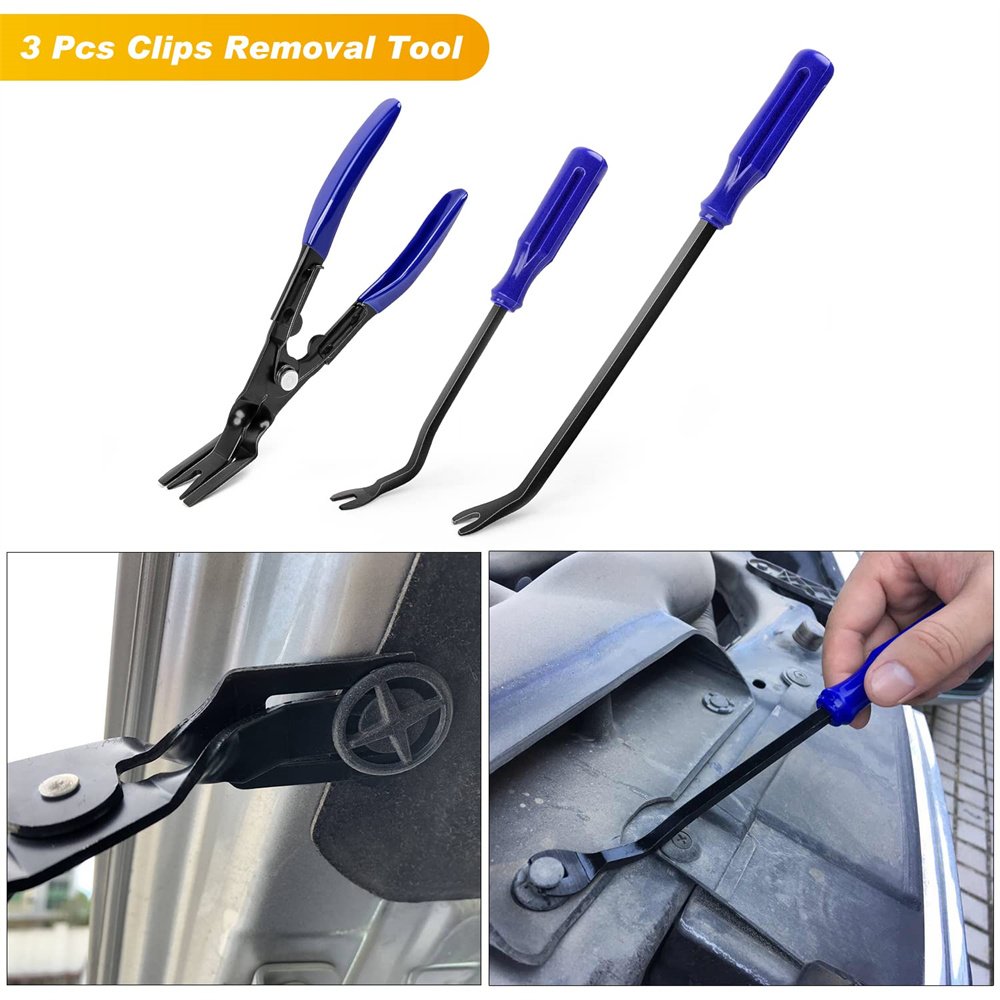 Crowbar Pry Kit Car Panel Radio Removal Clip Pliers Push Pin Bumper Retainer Set Fastener Terminal Trim Removal Tool