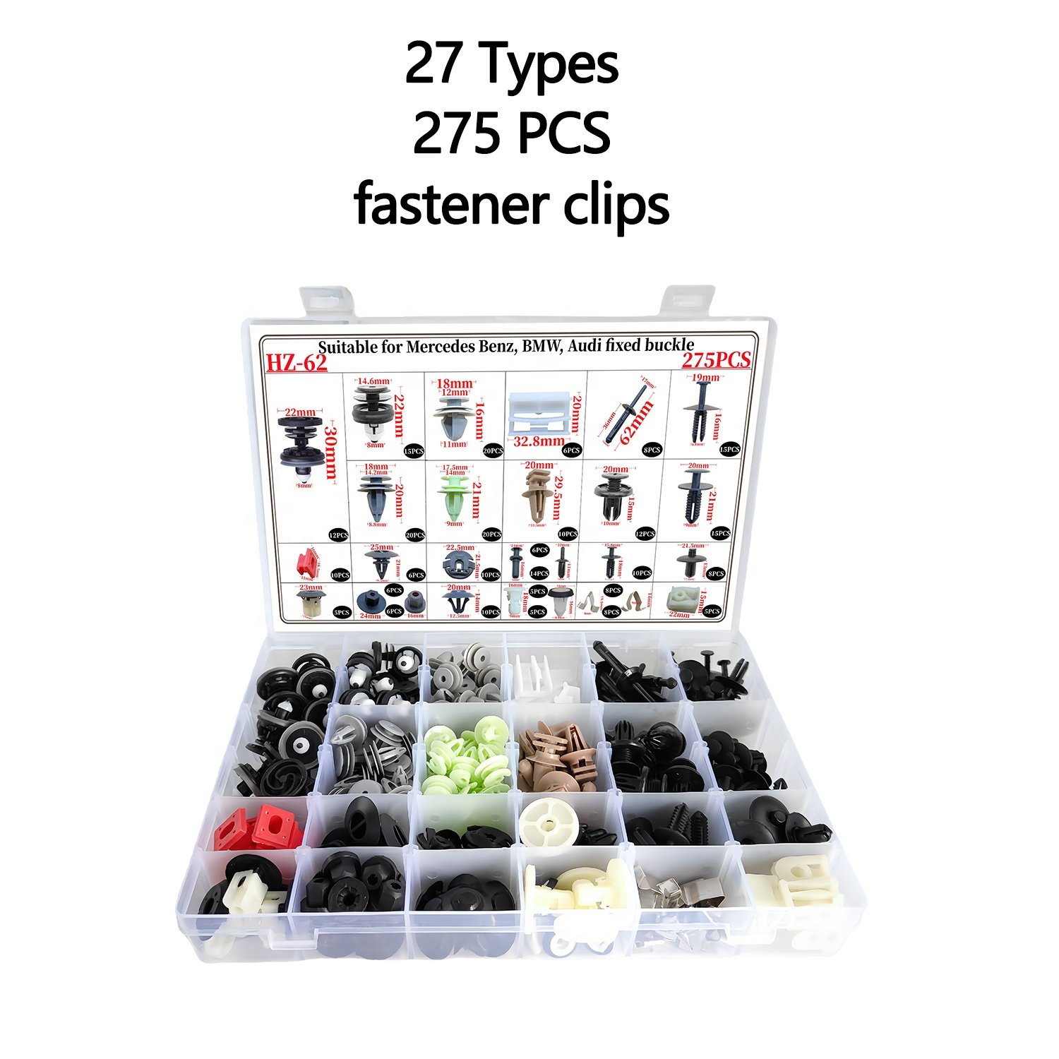 Auto fastener Fender Liner Retainer Rivet Trim Panel Clips Pushing Expansion Buckle Plastic Nylon Clip For BMW