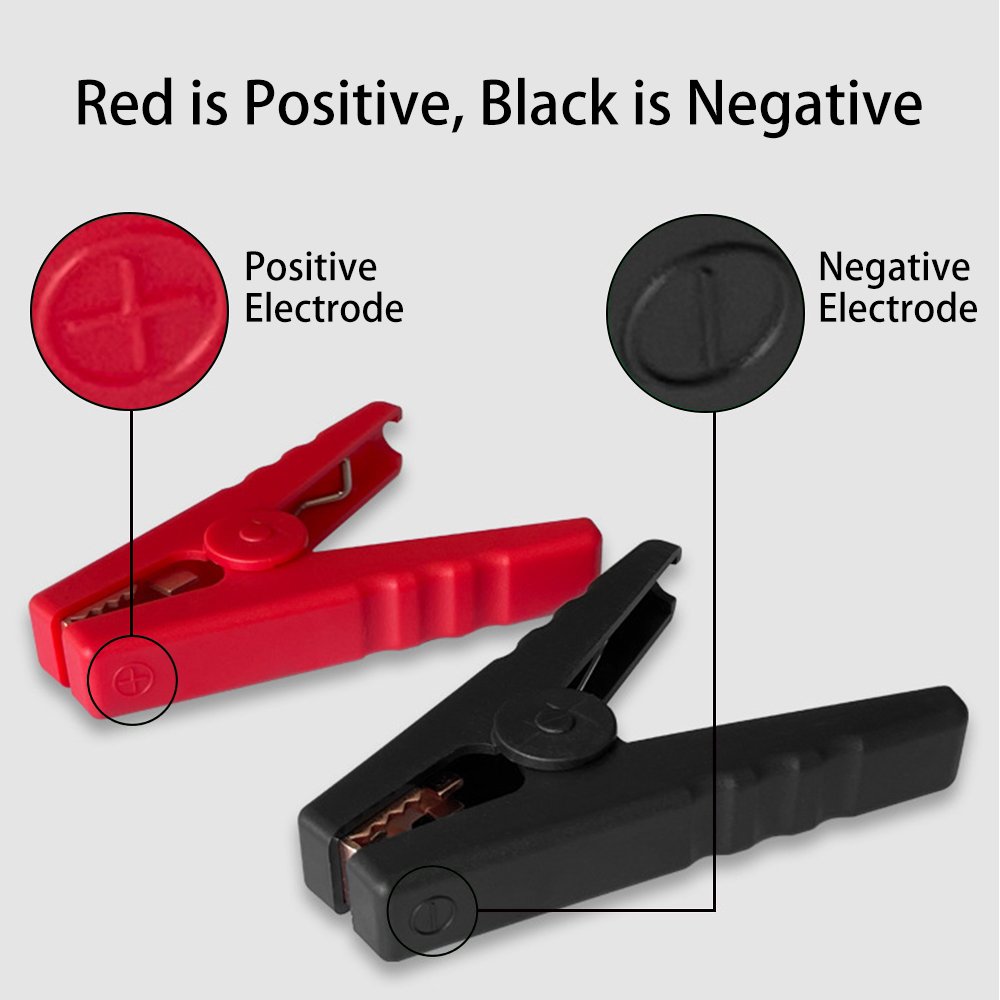 200A Electrical crocodile alligator Battery Insulated Clamp Plastic Handle test alligator Clip for Car Rechargeable-Red&Black
