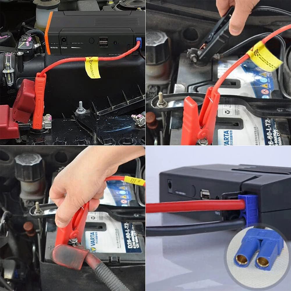 200A Electrical crocodile alligator Battery Insulated Clamp Plastic Handle test alligator Clip for Car Rechargeable-Red&Black