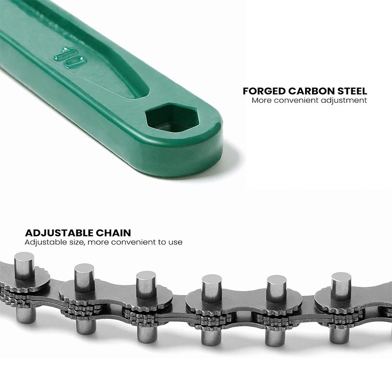 9" 12" 16" 24" Sturdy Carbon Steel Adjustable Heavy-Duty Ratcheting Chain Oil Filter Wrench Tool Kit