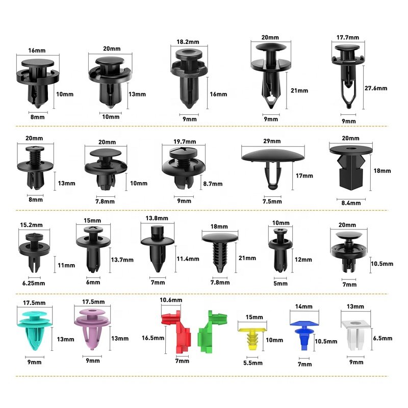 725Pcs Car Push Retainer Clips & Auto Fasteners Assortment 23 Sizes Nylon Bumper Fender Rivets for Toyota GM Ford Honda Chevy