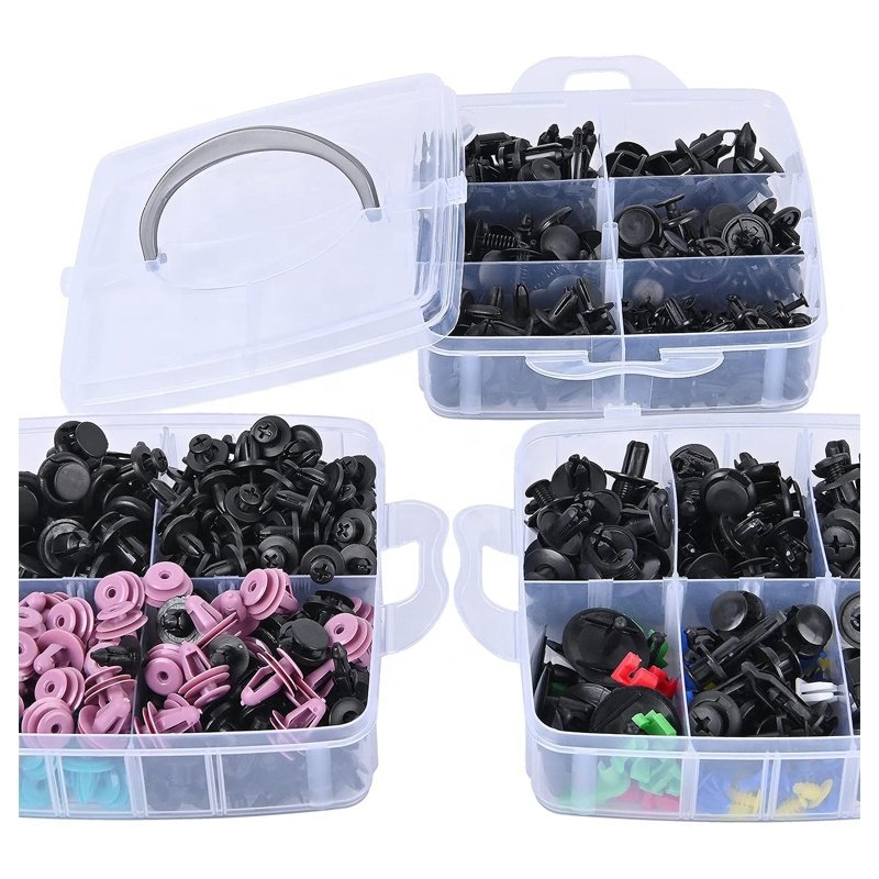 725Pcs Car Push Retainer Clips & Auto Fasteners Assortment 23 Sizes Nylon Bumper Fender Rivets for Toyota GM Ford Honda Chevy