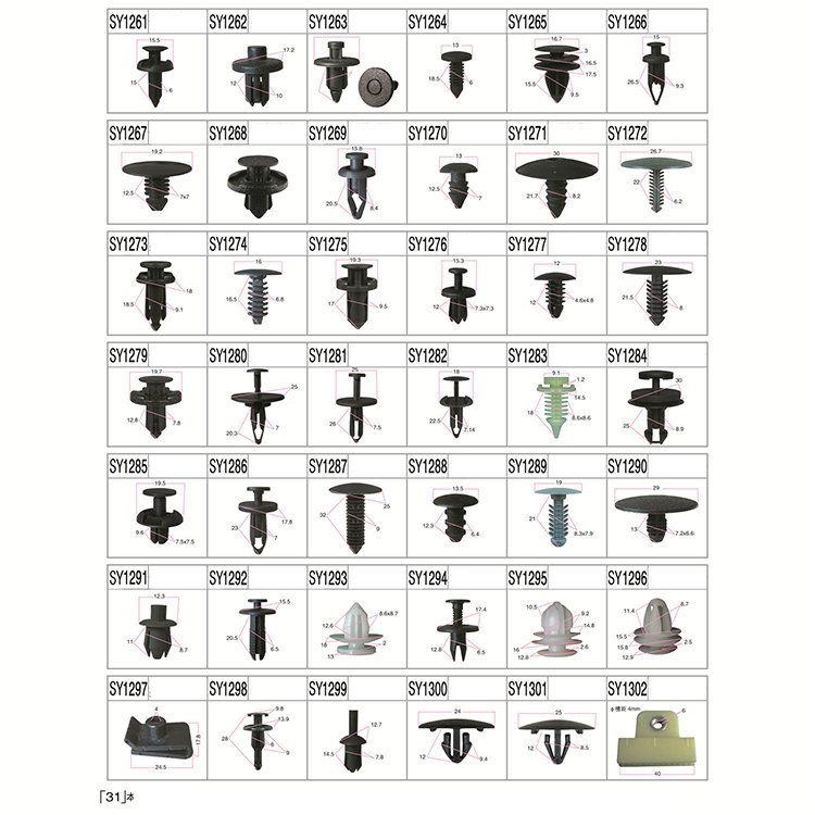 Automotive plastic rivet automotive fender bumper interior latch clip kit automotive clips