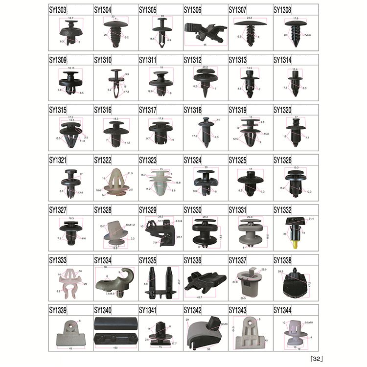 Automotive plastic rivet automotive fender bumper interior latch clip kit automotive clips