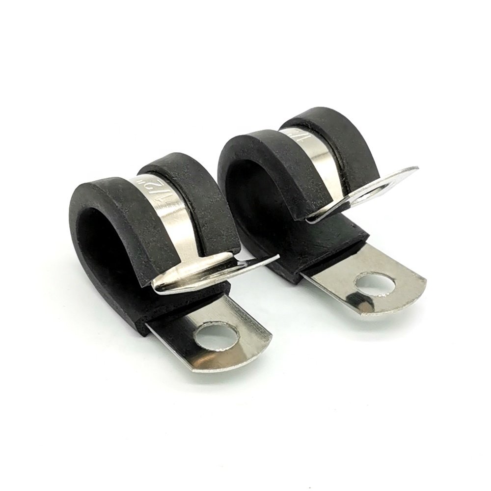 Wholesale 40mm Zinc-plate P-clip Hose Clamp Vinyl PVC & Rubber Coated Fixing Clips Clamps
