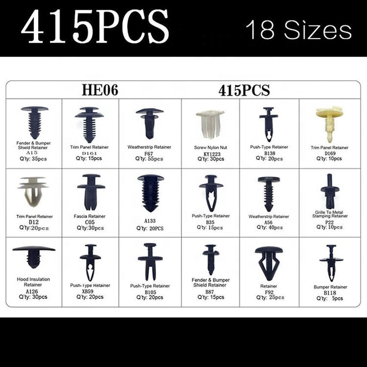 680 Pcs Universal Auto Fasteners Clips and Plastic Fasteners Car Mats Automotive Door Panel Bumper Multifunction Clip kit