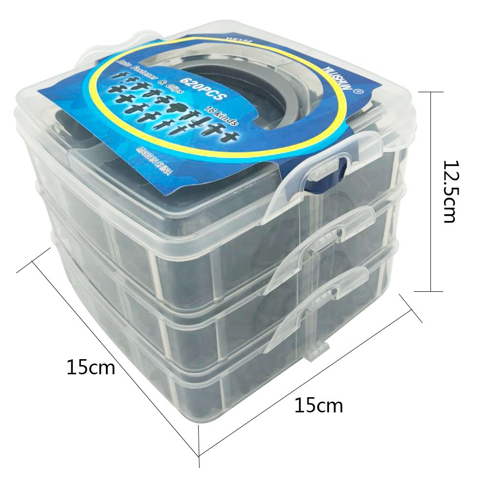 620 piece automatic fastener clip hybrid body push pin rivet bumper door trim panel retainer fastener kit