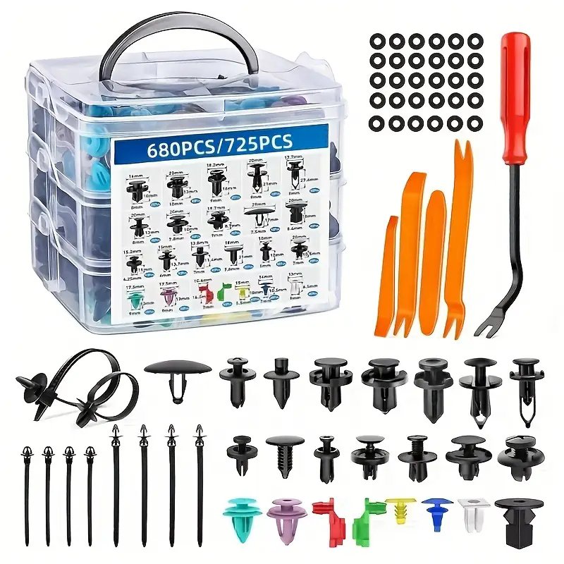 Wholesale 725pcs/Box Plastic Car Clips Set Automotive Push Retainer Clips Fastener Fasteners Parts