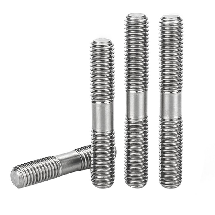 M8 M10 X 1.5 Titanium Fasteners Half Thread Metal Threaded Tie Rod Stud Bolt With Threaded Ends