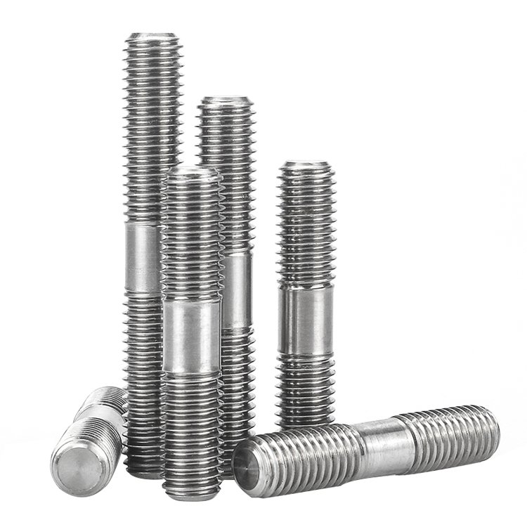 M8 M10 X 1.5 Titanium Fasteners Half Thread Metal Threaded Tie Rod Stud Bolt With Threaded Ends