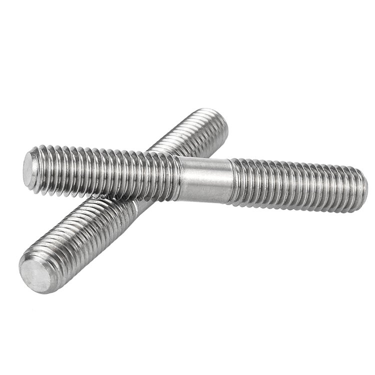 M8 M10 X 1.5 Titanium Fasteners Half Thread Metal Threaded Tie Rod Stud Bolt With Threaded Ends