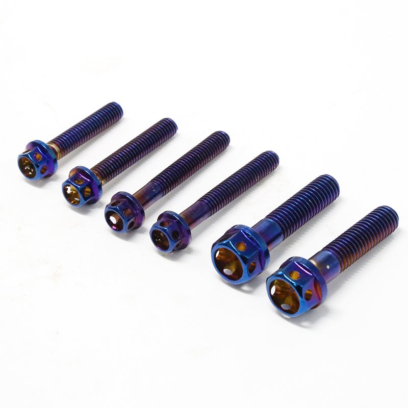 Fastener Ti Screw GR2 GR5 Titanium Flange Bolts for Motorcycle