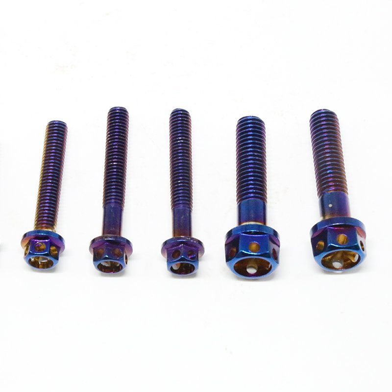 Fastener Ti Screw GR2 GR5 Titanium Flange Bolts for Motorcycle