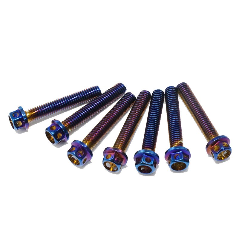 Fastener Ti Screw GR2 GR5 Titanium Flange Bolts for Motorcycle