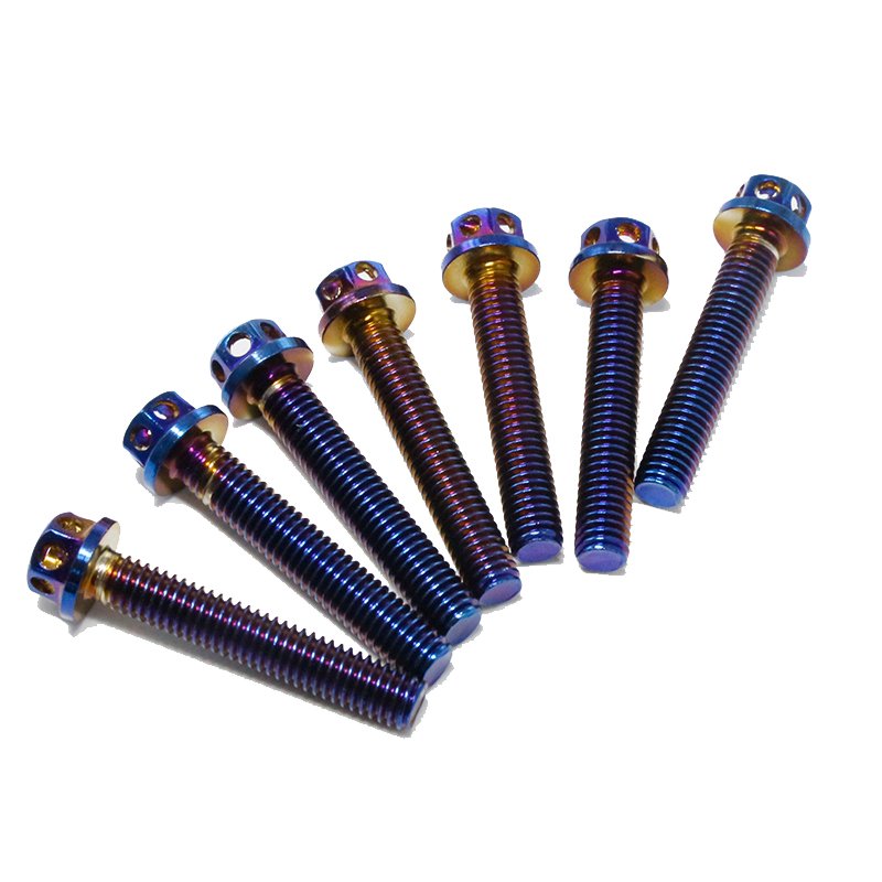Fastener Ti Screw GR2 GR5 Titanium Flange Bolts for Motorcycle