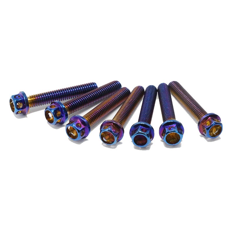 Fastener Ti Screw GR2 GR5 Titanium Flange Bolts for Motorcycle