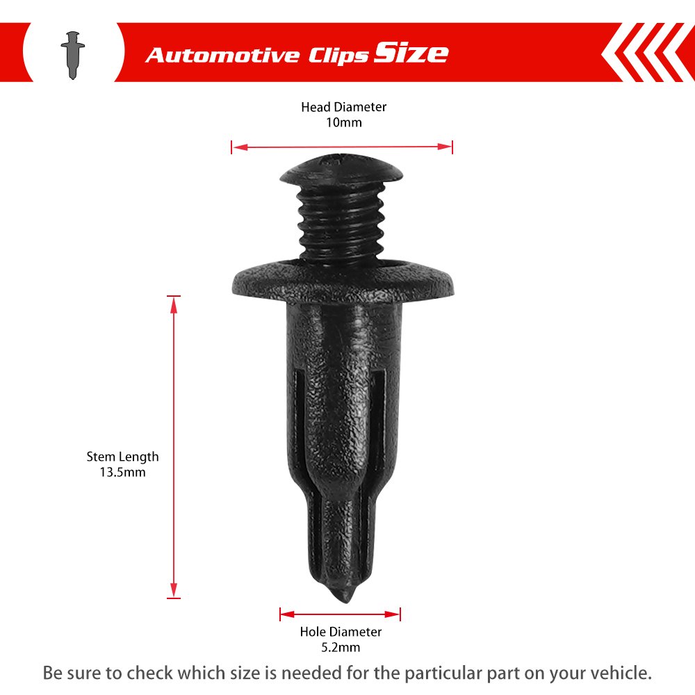 QGZ265 Car Nylon Rivet Plastic Fix Door Panel Trim Fender Bumper Nylon Plastic Clips Auto Fastener For HYUNDAI