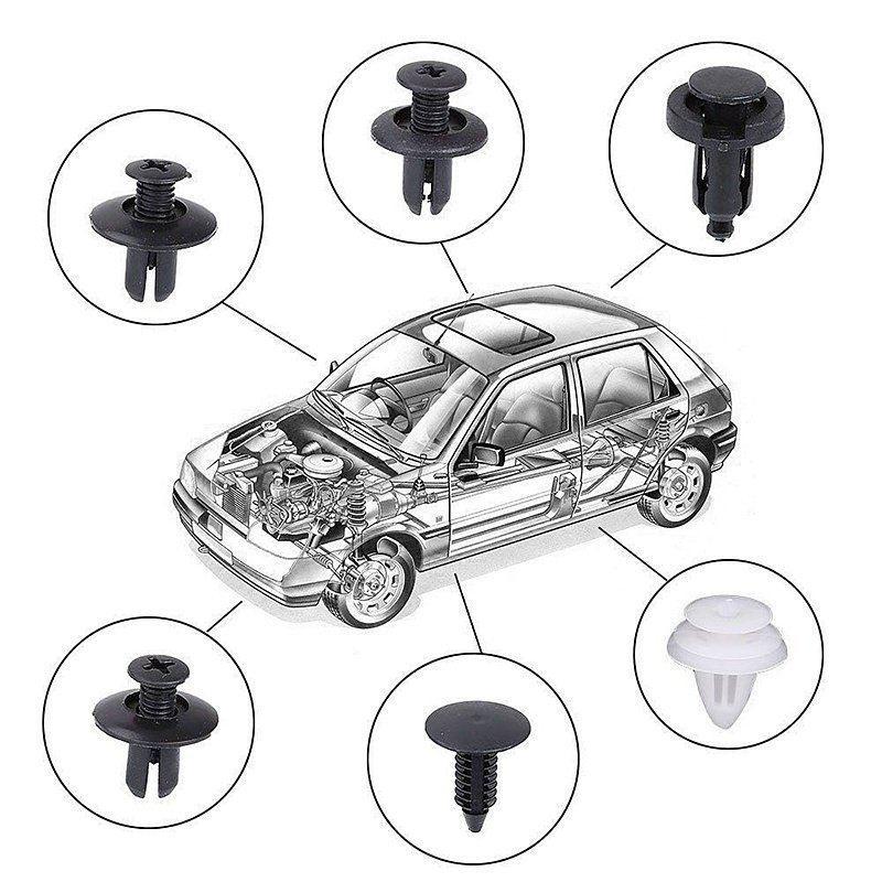 100PCS OPP Bag Mixed Pack 6 Kinds Universal Car Buckle Plastic Fixed Buckle Fastener Expansion Screw