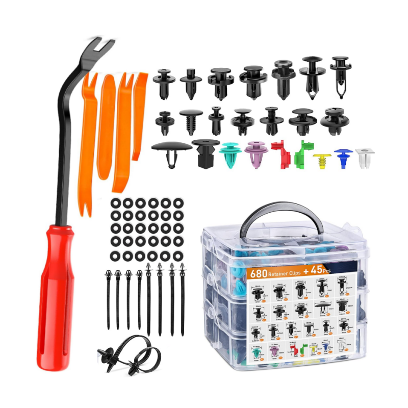 MAX 725Pcs Car Push Retainer Clips - 23 Most Popular Sizes Door Trim Panel Clip Set for Toyota GM Ford Honda Chevy
