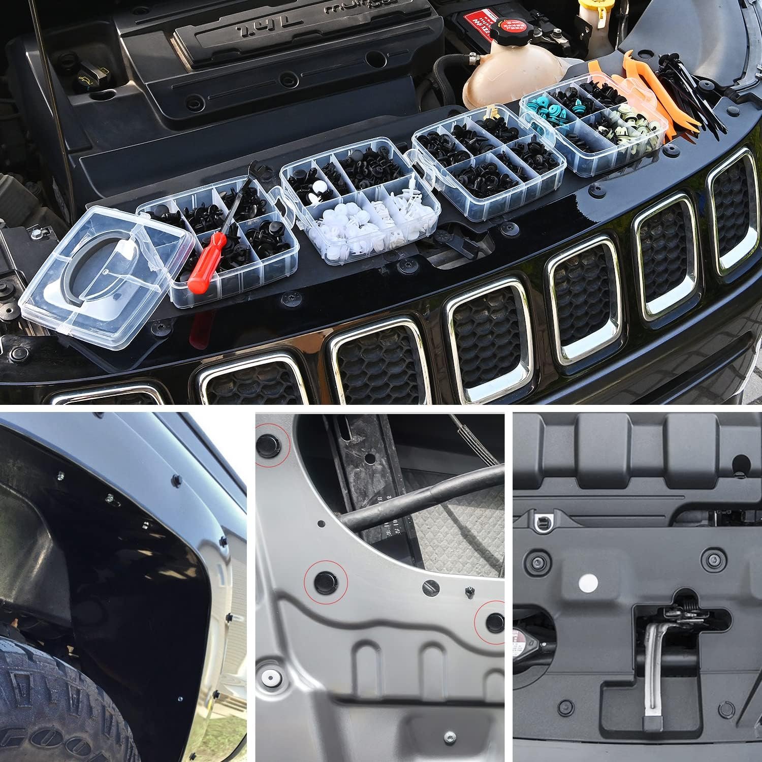 MAX 725Pcs Car Push Retainer Clips - 23 Most Popular Sizes Door Trim Panel Clip Set for Toyota GM Ford Honda Chevy