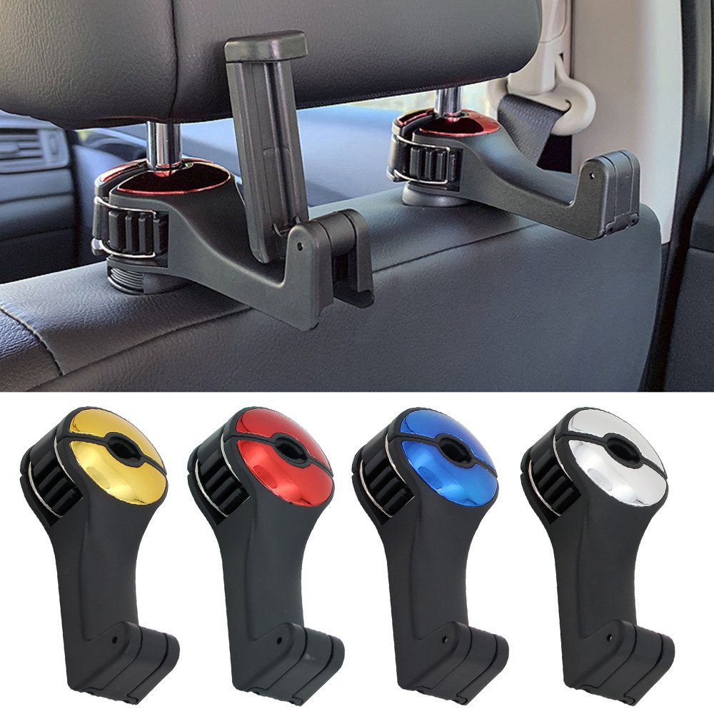 New 2 in 1 Car Headrest Hook Phone Car Holder Car Hanger Portable Seat Back Hanger Storage Hook Phone Holder Auto Fastener Clip