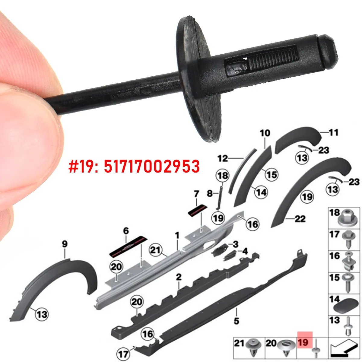Car Bumper Clip Plastic Expansion Blind Rivets 6mm Wheel Arches FastenerBumper Clip Retainer Fastener Kit Car Accessories