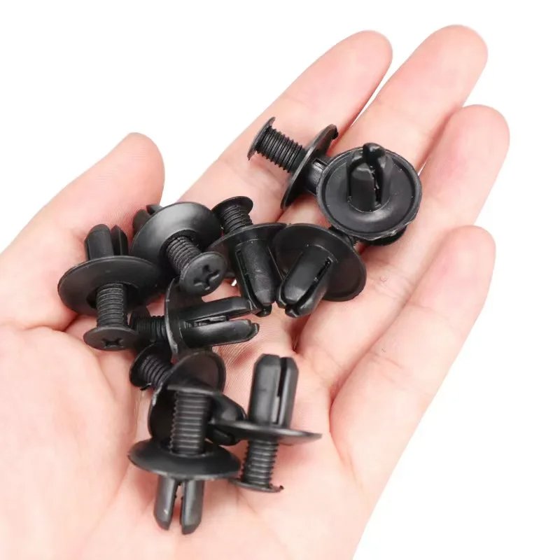 8mm Plastic Rivets Fasteners Screw Car Bumper Fender Black Rivet Auto Fixing Clips for Toyota Focus Kia Nissan Yamaha
