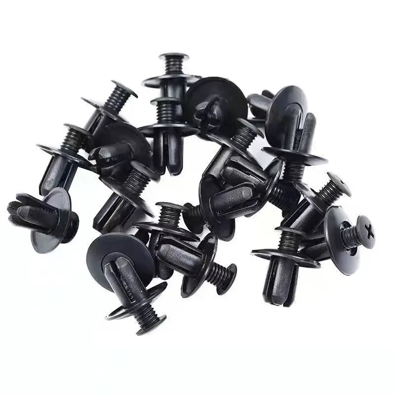 8mm Plastic Rivets Fasteners Screw Car Bumper Fender Black Rivet Auto Fixing Clips for Toyota Focus Kia Nissan Yamaha