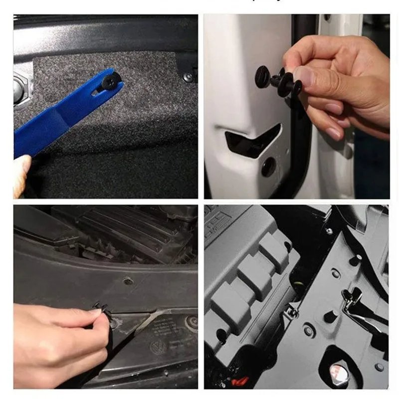 8mm Plastic Rivets Fasteners Screw Car Bumper Fender Black Rivet Auto Fixing Clips for Toyota Focus Kia Nissan Yamaha