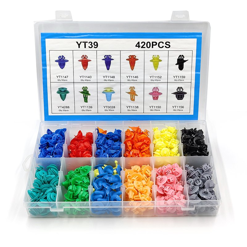 420Pcs Plastic Car Push Retainer Clips & Auto Body Fasteners Assortment Car Clips Rivet Bumper Kit