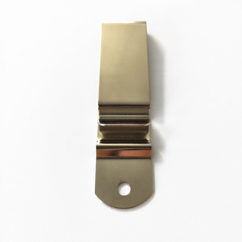 Hot Selling OEM Service Manufactured Nickel Plated Spring Steel Flat Metal Waist Clip Fastenings Spring Steel Holster Belt Clip