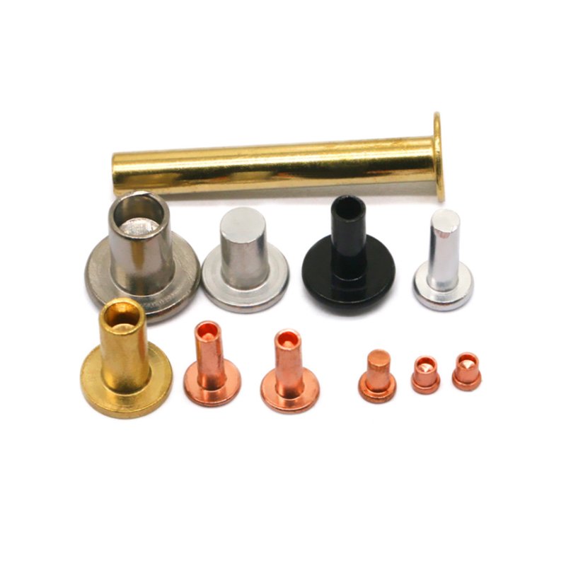 Factory Made Metal Custom Semi Tubular Solid Step Flat Round Countersunk Head Leather Rivets