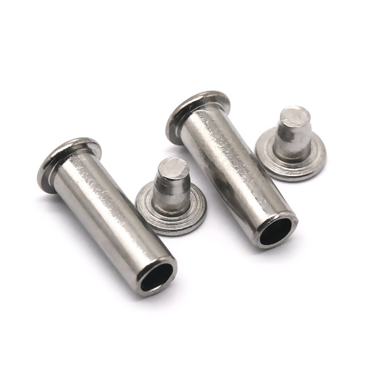 Factory Made Metal Custom Semi Tubular Solid Step Flat Round Countersunk Head Leather Rivets