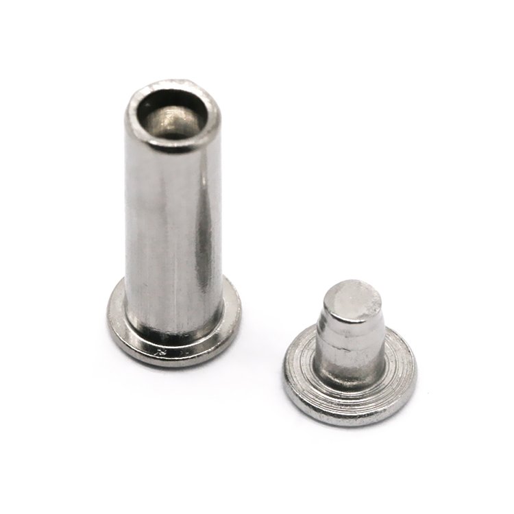 Factory Made Metal Custom Semi Tubular Solid Step Flat Round Countersunk Head Leather Rivets