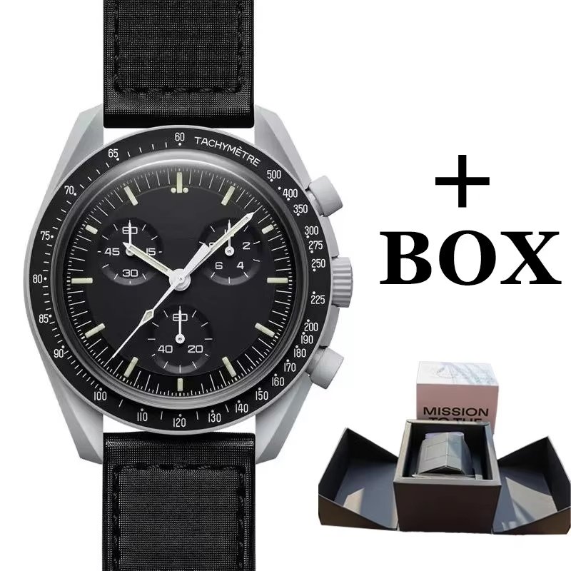 The Most Popular Omegaex Blue Quartz Watch Waterproof Chronograph Top Quality Excel Watch Men's Japanese Gift Collection Box Set