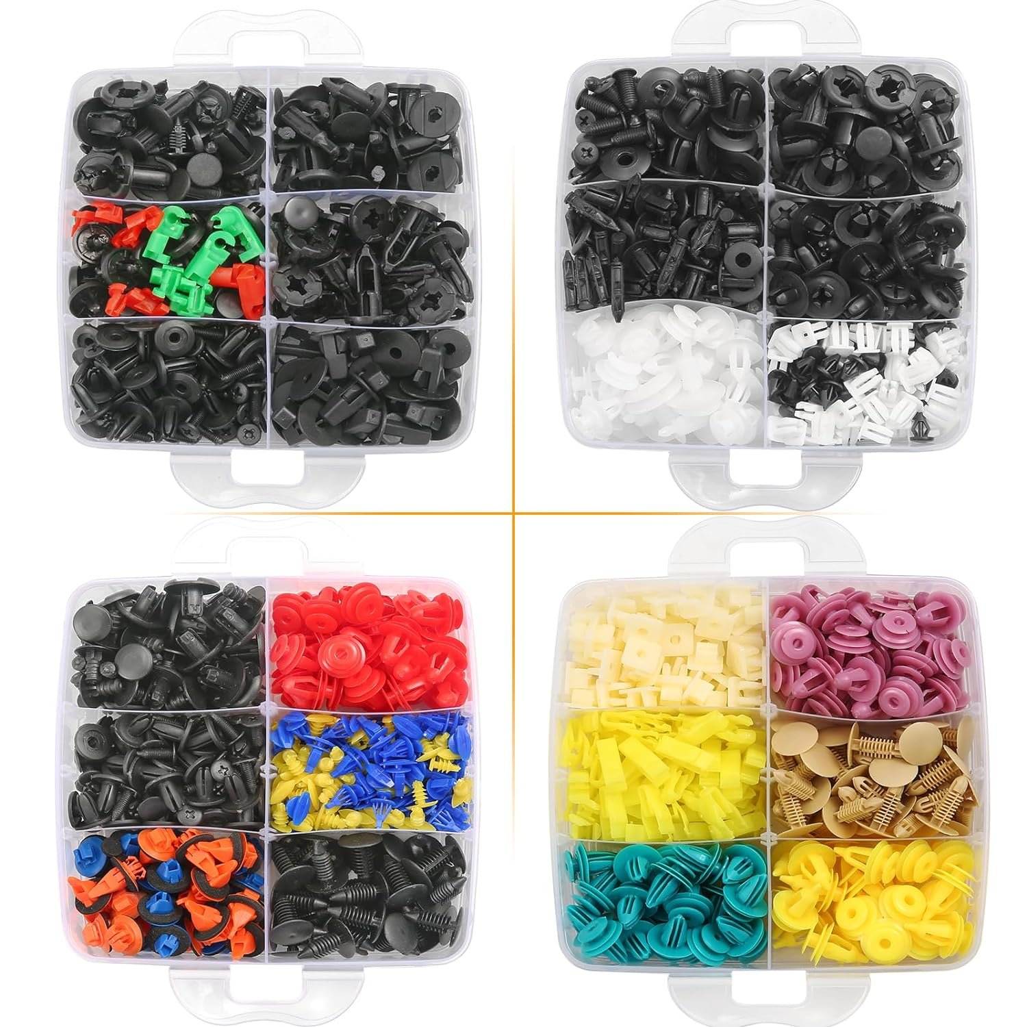 1240Pcs Car Push Retainer Clips & Auto Fasteners Kit 32 types of automotive bumper fastener kits