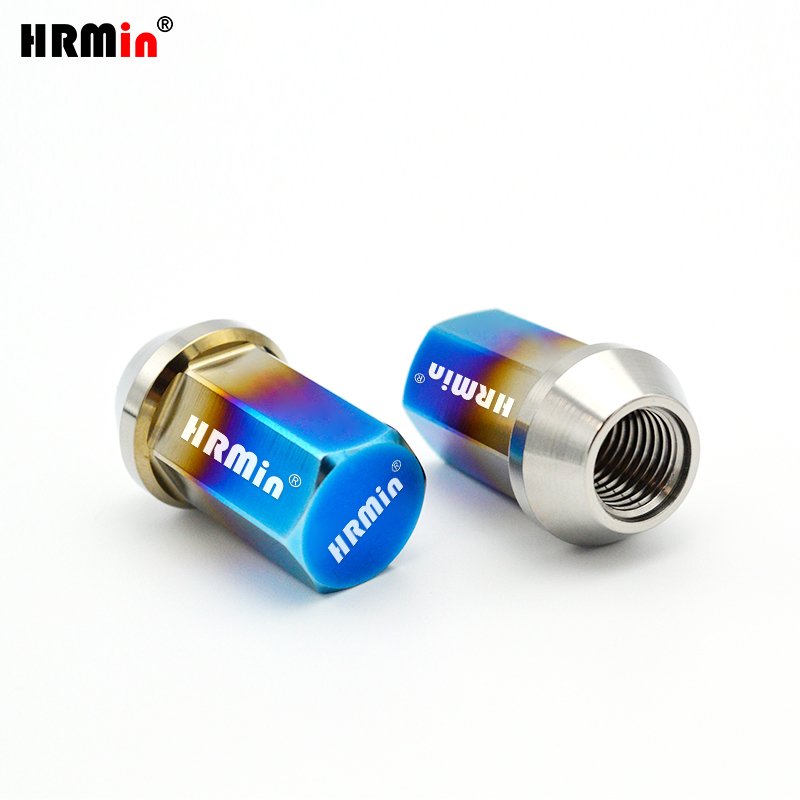HRMin High Strength Cone Seat Closed End Gr.5 Titanium Car Wheel Nuts Lug Nuts M12*1.5mm/M12*1.25mm for Japanese Cars