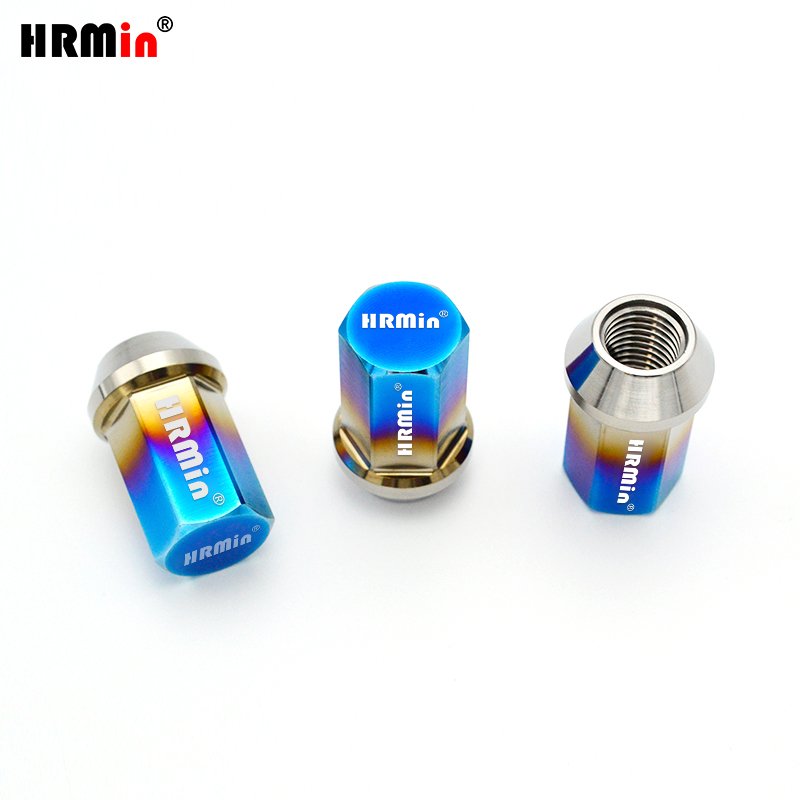 HRMin High Strength Cone Seat Closed End Gr.5 Titanium Car Wheel Nuts Lug Nuts M12*1.5mm/M12*1.25mm for Japanese Cars
