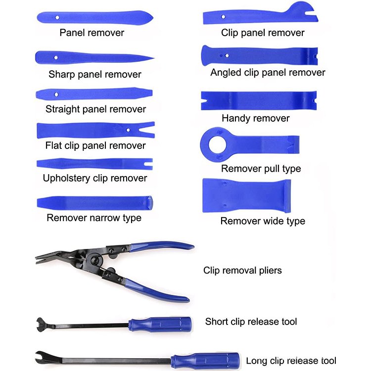 New 19PCS Car Door Fastener Panel Disassembly Pry Clip Removal Pliers Car Door Fastener Panel Disassembly Pry Clip Removal Plier