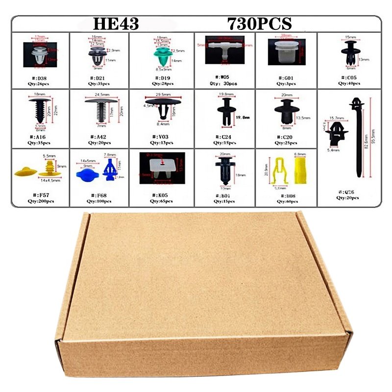 High Quality 730pcs Automatic Clamping Fixture Set, Trim Clip Set With Matching Fasteners