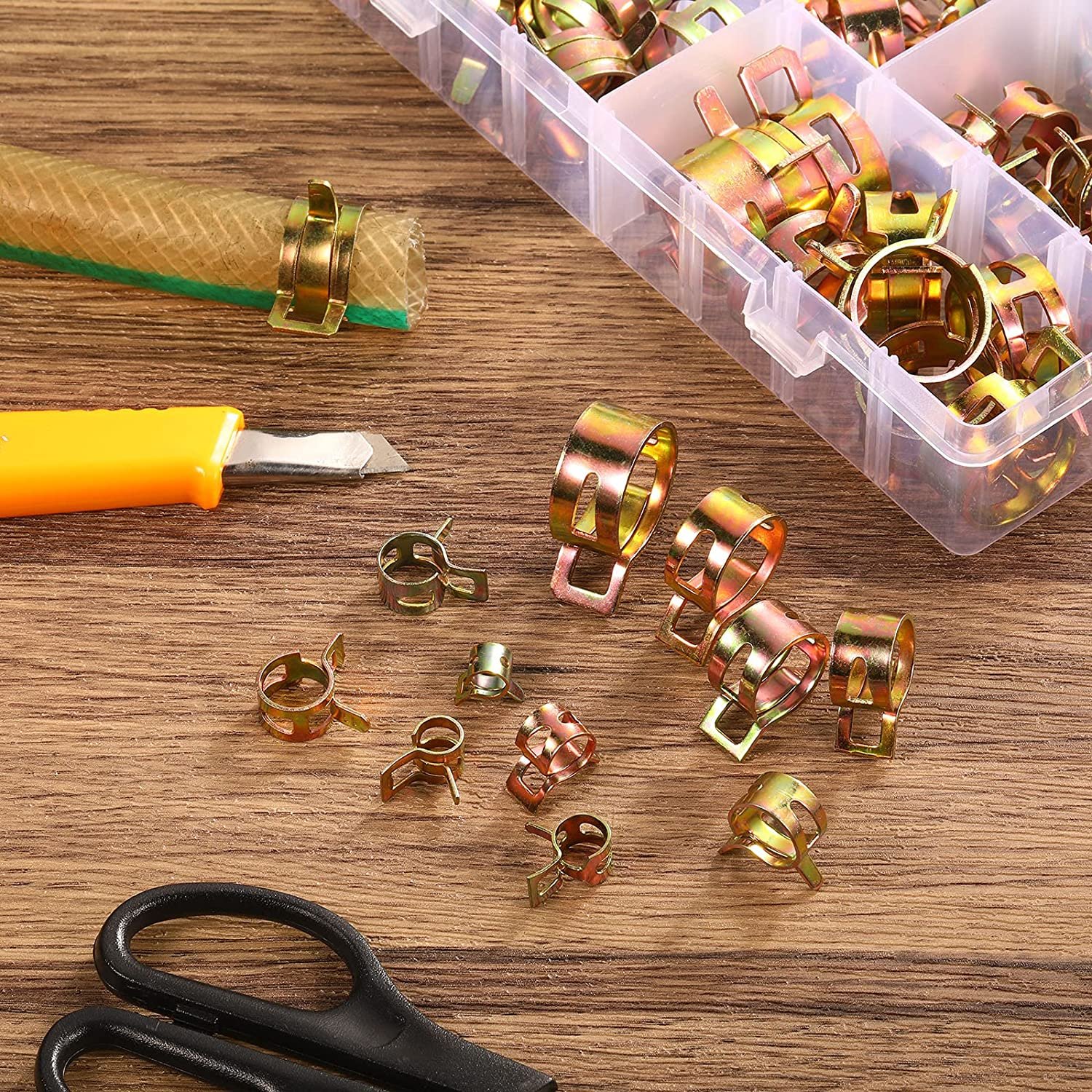 50Pcs 4mm-25mm For Choose Fuel Spring Clip Vacuum Silicon Hose Clamp Autos Autos Spring Clip Fuel Oil Water Hose Pipe Tube Clamp