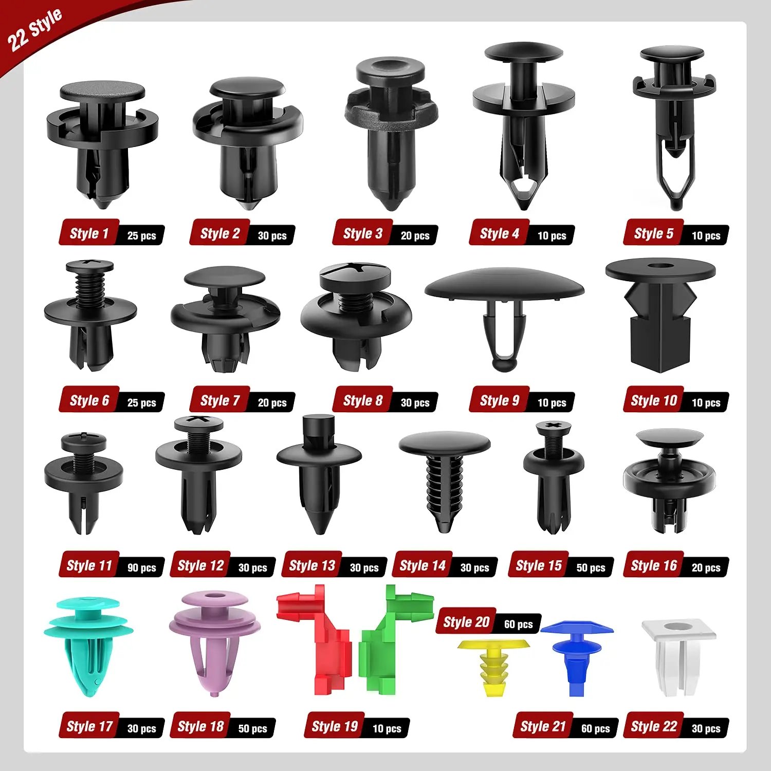 725 Car Push Retainer Clips Auto Fasteners Assortment Nylon Bumper Rivets Remover GM Chevy
