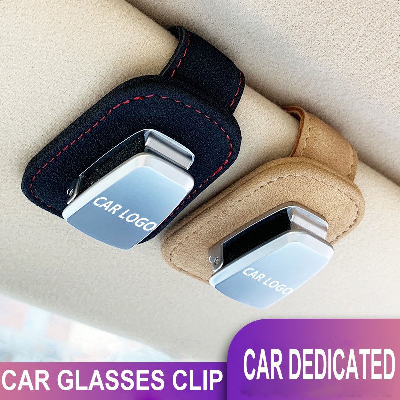 Universal Car Auto Sun Visor Leather Glasses Box Sunglasses Clip Card Ticket Holder Fastener Pen Case Eyeglasses Accessories