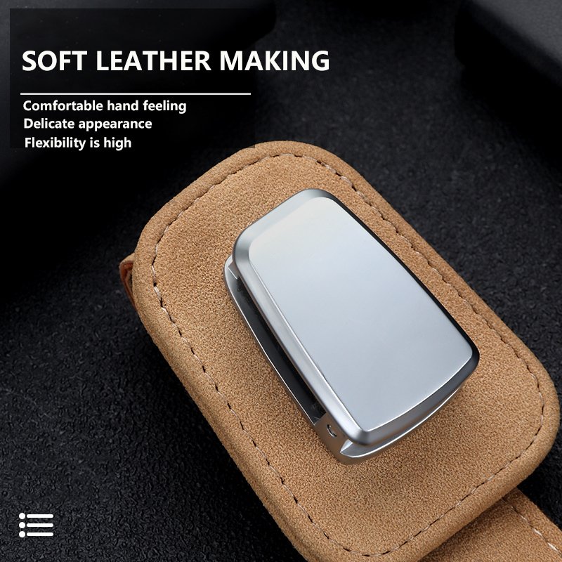Universal Car Auto Sun Visor Leather Glasses Box Sunglasses Clip Card Ticket Holder Fastener Pen Case Eyeglasses Accessories