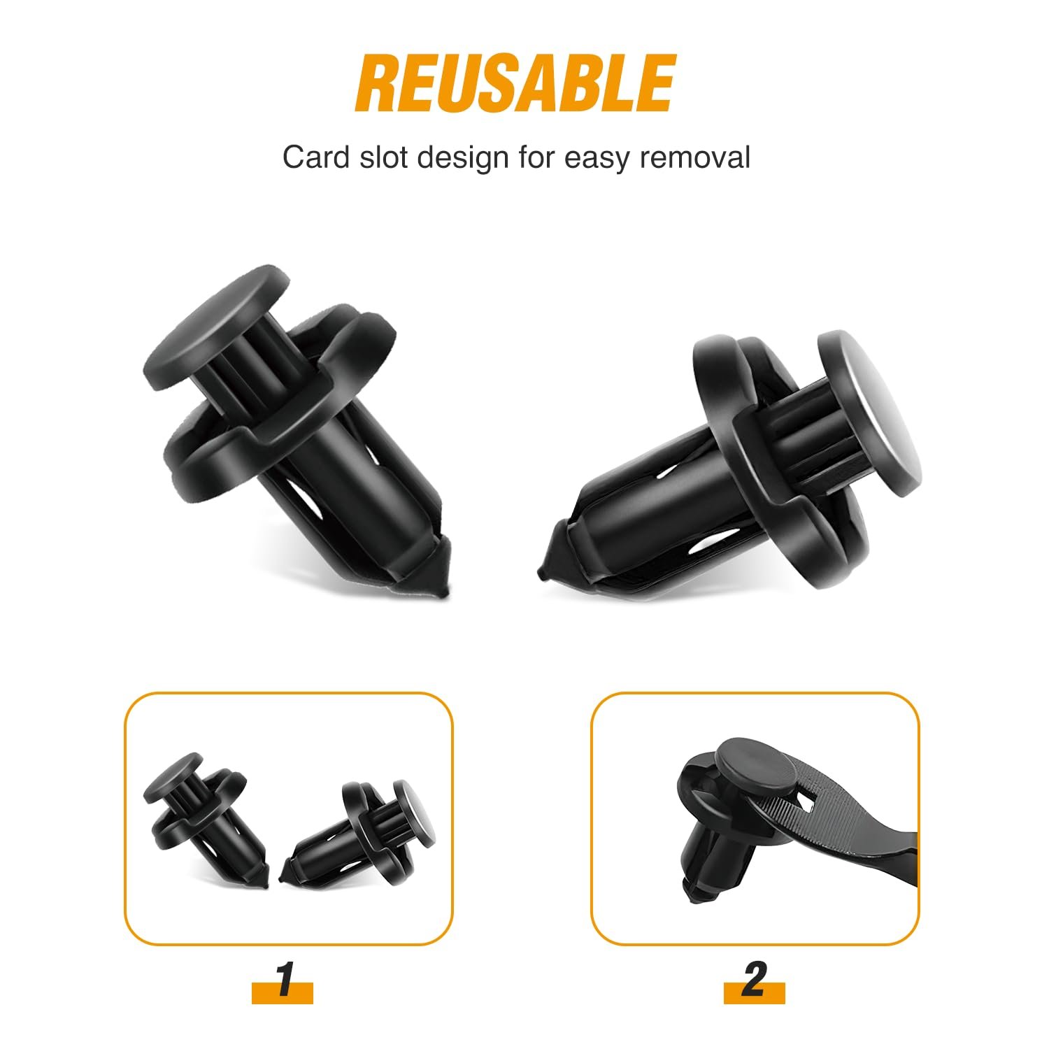 200PCS Car Plastic Rivets Fasteners Push Retainer Kit Auto Push Pin Rivets for Tes La Body Retainer Fastener Clip