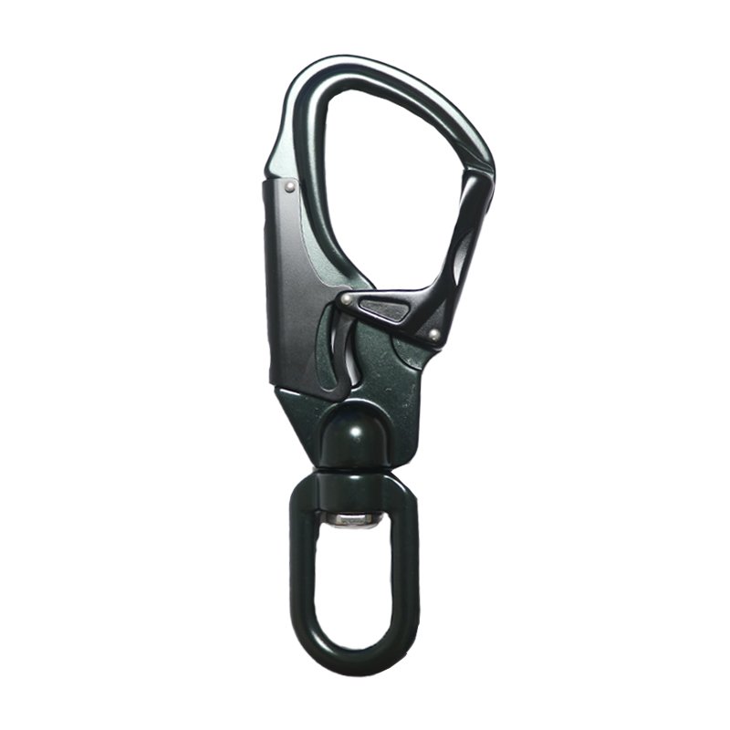 Suitable Size Customized Safety Aluminum Clip with Swivel for Fall Protection Double Action locking system Snap Hook