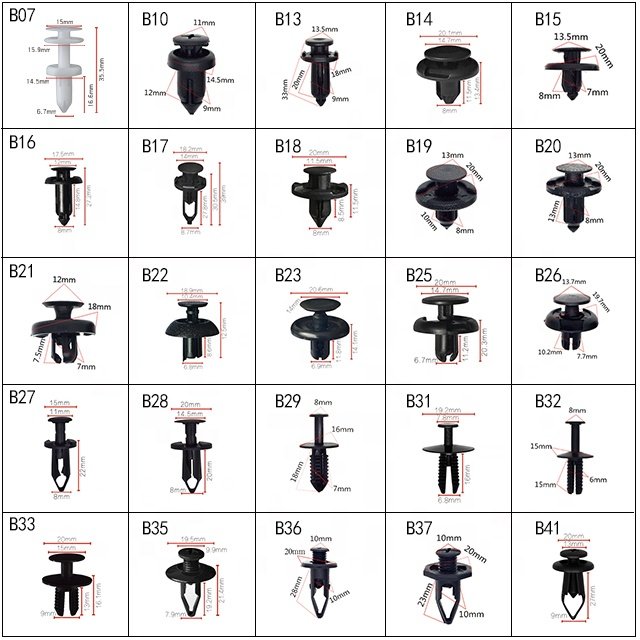 Universal Plastic Bumper Automobile Clip Plastic Custom Trim Panel Retainers & Fastener