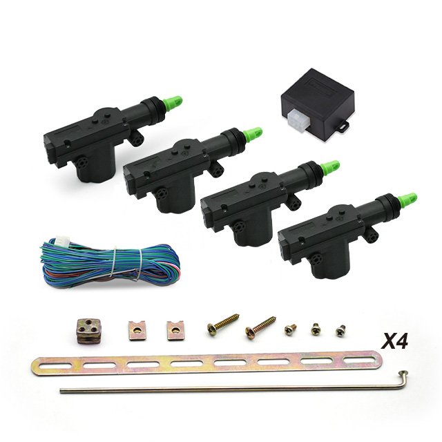 12V Universal Car Alarm Remote Control with 4 Door Actuators Auto Locking System Motor Kit